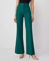 Ann Taylor The Petite Flare Trouser Pant In Fresh Evergreen