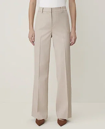 Ann Taylor The Petite Flare Trouser In Tan White Windowpane