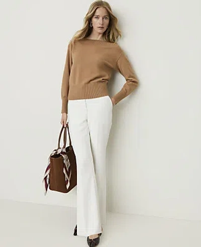 Ann Taylor The Petite Flare Trouser In Winter White