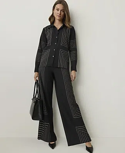 Ann Taylor The Petite Geo Print Side Zip Pant In Multi