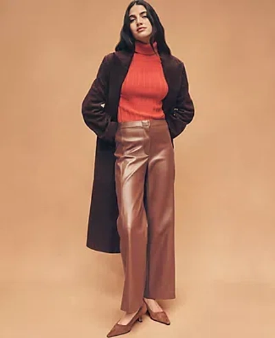 Ann Taylor The Petite Grace Straight Pant In Brown