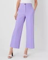 Ann Taylor The Petite High Rise Kate Wide Leg Crop Pant In Texture In Purple Petal