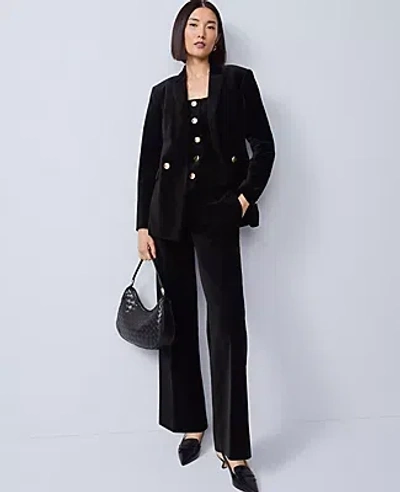 Ann Taylor The Petite Jayne Trouser Velvet Pant In Black