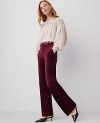 Ann Taylor The Petite Jayne Trouser Velvet Pant In Mauve Rose