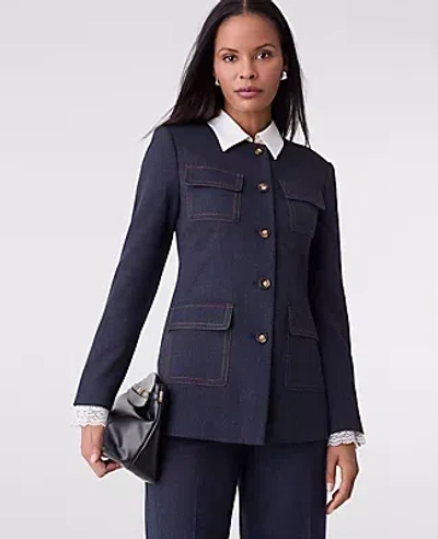 Ann Taylor The Petite Long Crew Neck Jacket