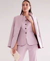Ann Taylor The Petite Long Notched One Button Blazer In Rosy Mauve