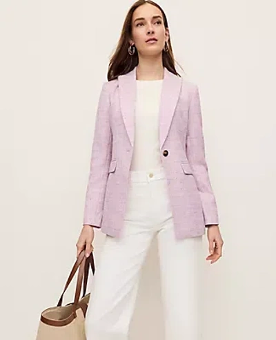 Ann Taylor The Petite Long One Button Blazer In Pink