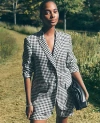 Ann Taylor The Petite Longline Blazer In Black/white Multi