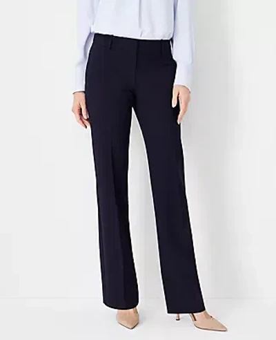 Ann Taylor The Petite Mid Rise Trouser Pant In Seasonless Stretch In Deep Navy Sky