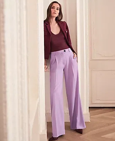 Ann Taylor The Petite Modern Wide-leg Trouser Pant In Purple