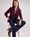 Ann Taylor The Petite Notched One-button Blazer In Purple