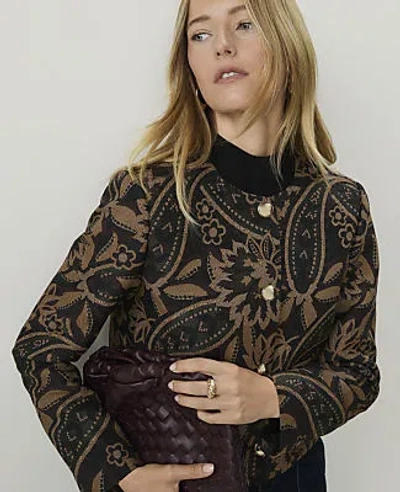 Ann Taylor The Petite Paisley Patch Pocket Jacket In Safari Foliage