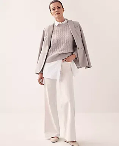 Ann Taylor The Petite Patch Pocket Corduroy Flare Pant In Winter White