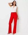 Ann Taylor The Petite Patch Pocket Wide Leg Boot Pant In Dobby Linen Blend In Peppermint Stick