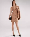 Ann Taylor The Petite Peak Lapel Blazer Dress In Brown