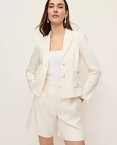 Ann Taylor The Petite Peplum Back Blazer In White