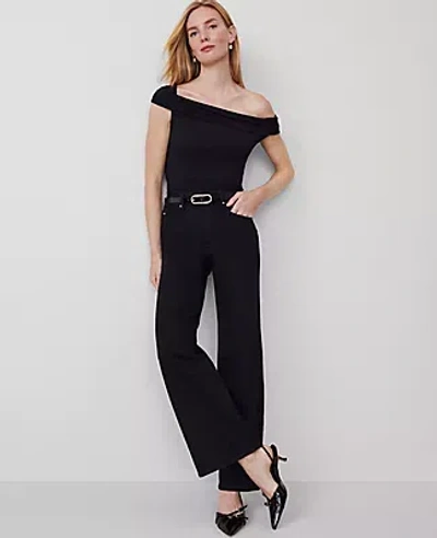 Ann Taylor The Petite Perfect Wide-leg Jean In Classic Black Wash