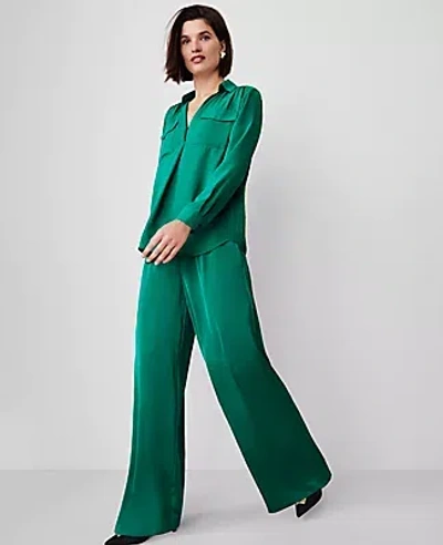 Ann Taylor The Petite Perfect Wide-leg Pant In Festive Holly