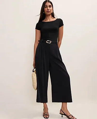Ann Taylor The Petite Pintucked Culotte Pant In Black