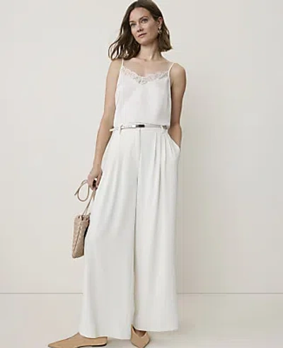 Ann Taylor The Petite Pleated Culotte Pant In Winter White