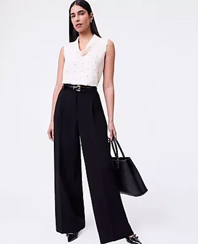 Ann Taylor The Petite Pleated Straight Pant In Black