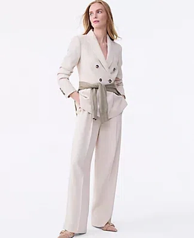 Ann Taylor The Petite Pleated Straight Pant In White