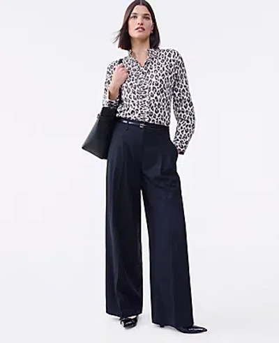 Ann Taylor The Petite Pleated Wide-leg Pant In Black