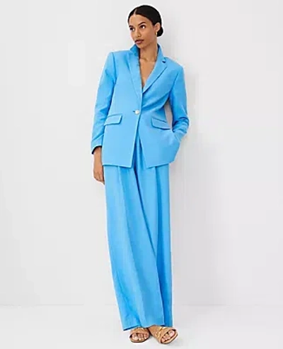 Ann Taylor The Petite Pleated Wide-leg Pant In Cerulean Blue