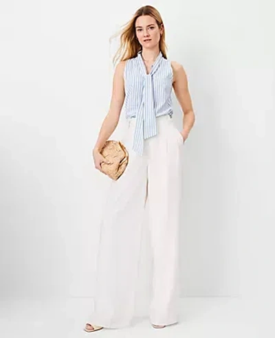Ann Taylor The Petite Pleated Wide Leg Pant In Winter White