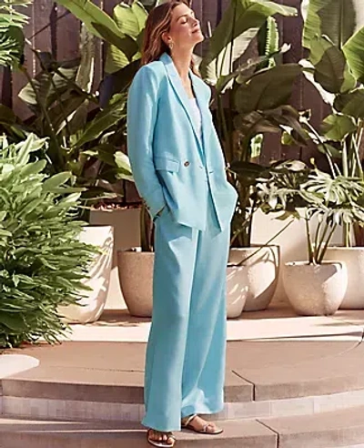 Ann Taylor The Petite Pull-on Wide-leg Pant In Blue