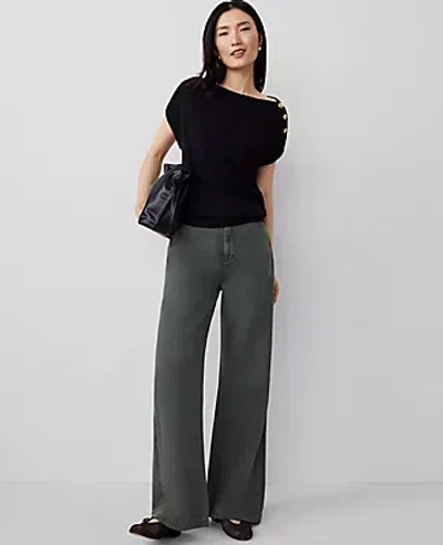 Ann Taylor The Petite Relaxed Trouser Jean In Dried Cilantro