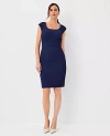 Ann Taylor The Petite Scoop Neck Sheath Dress In Bi-stretch - Curvy Fit In Pure Sapphire