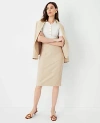 Ann Taylor The Petite Seamed Pencil Skirt In Bi-stretch In Toasted Oat