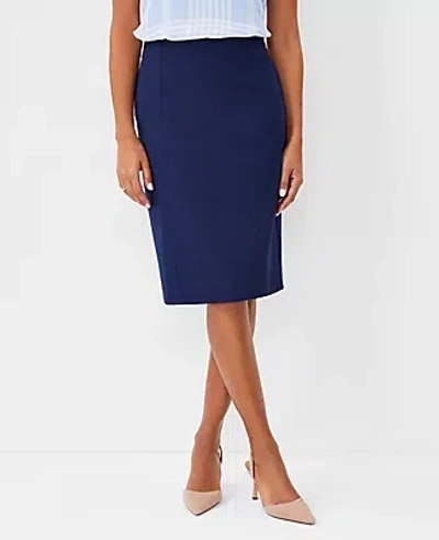 Ann Taylor The Petite Seamed Pencil Skirt In Bi-stretch In Pure Sapphire