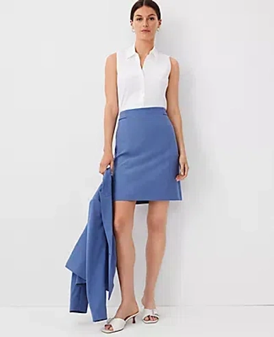 Ann Taylor The Petite Seamed Short A-line Skirt In Precious Sapphire