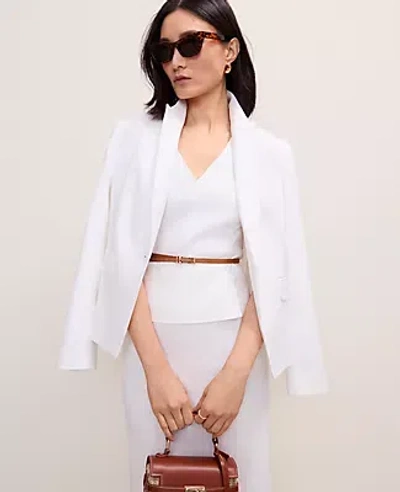 Ann Taylor The Petite Short One Button Blazer In White