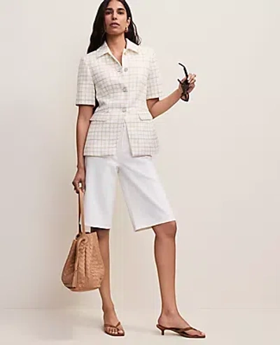Ann Taylor The Petite Short Sleeve Cutaway Jacket In Multi