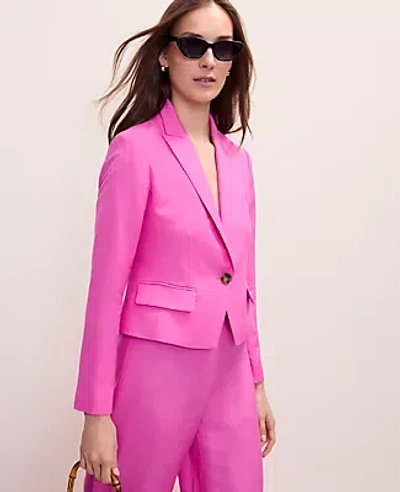 Ann Taylor The Petite Shorter Single Button Blazer In Pink
