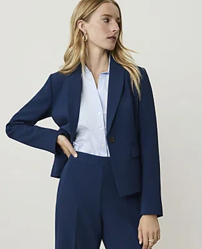 Ann Taylor The Petite Shorter Single Button Blazer In Pure Sapphire