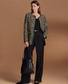 Ann Taylor The Petite Side Button Wide-leg Pant In Black