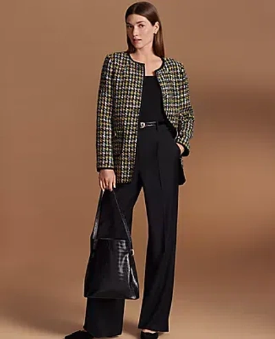 Ann Taylor The Petite Side Button Wide-leg Pant In Black
