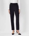 Ann Taylor The Petite High Rise Side Zip Eva Ankle Pant In Fluid Crepe - Curvy Fit In Black