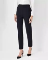 Ann Taylor The Petite High Rise Side Zip Eva Ankle Pant In Fluid Crepe In Black