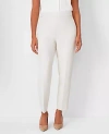 Ann Taylor The Petite High Rise Side Zip Eva Ankle Pant In Fluid Crepe - Curvy Fit In Ivory Whisper