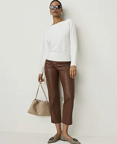 Ann Taylor The Petite Side Zip Ankle Pant In Midnight Mahogany