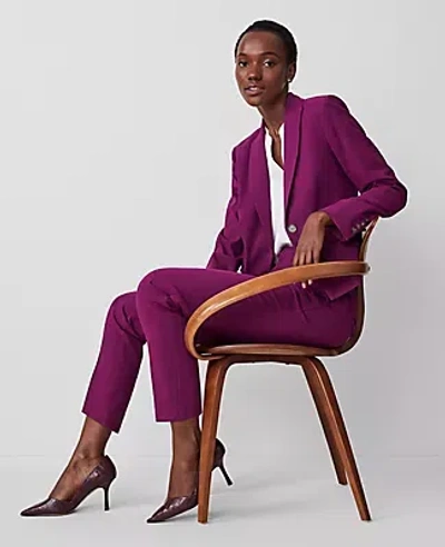 Ann Taylor The Petite Side Zip Ankle Pant In Plum Burst