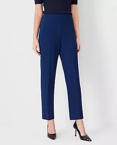 Ann Taylor The Petite Side Zip Ankle Pant In Fluid Crepe In Pure Sapphire