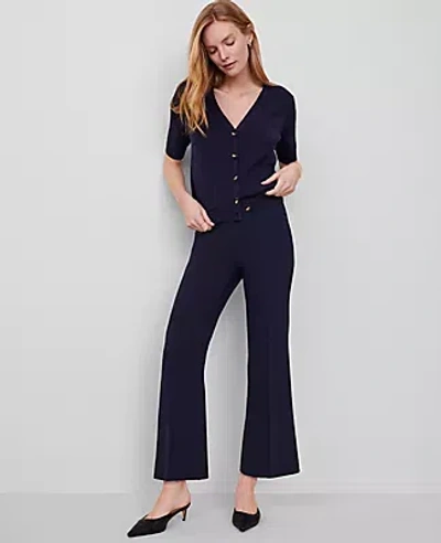 Ann Taylor The Petite Side-zip Flare Pant In Night Sky