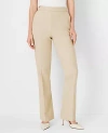 Ann Taylor The Petite Side Zip Straight Pant In Bi-stretch - Curvy Fit In Toasted Oat