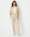 Ann Taylor The Petite Side Zip Straight Pant In Bi-stretch In Toasted Oat